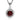 Stříbrný přívěsek se zirkony - Kulatý s červeným středem (cubic zirconia