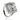 Stříbrný prsten se zirkony (cubic zirconia), obrovský středový obdélník